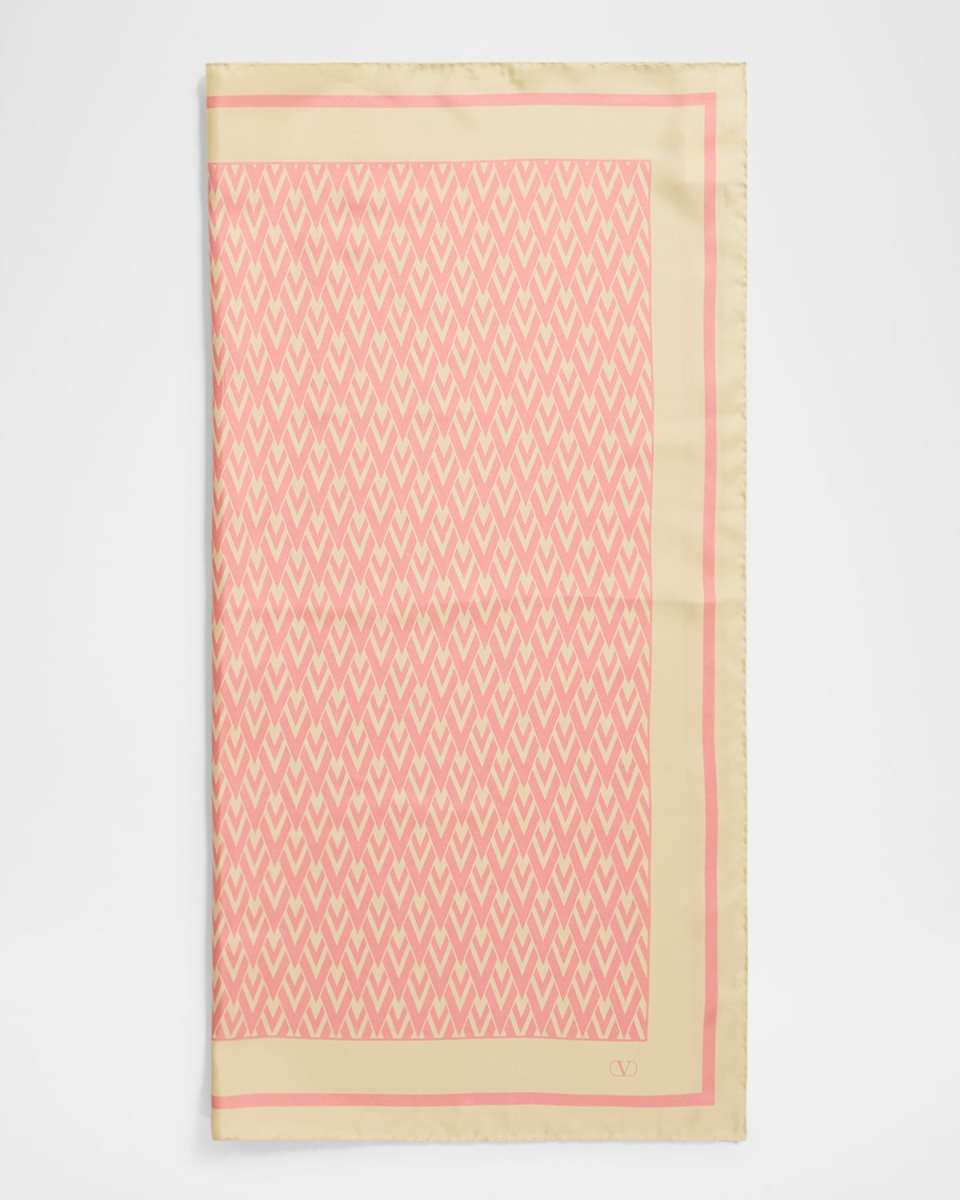Monogram-Print Silk Scarf